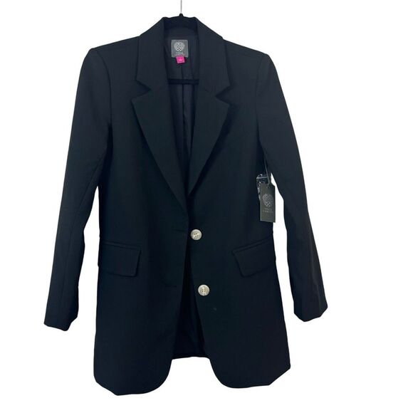 Vince Camuto Jackets & Blazers - NWT Vince Camuto Womens Blazer Size 4 Garden Romance Black Long 2-Button Lined